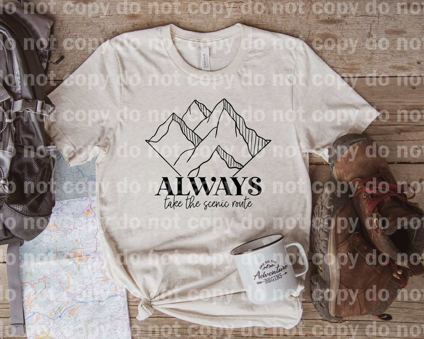 Always Take The Scenic Route Full Color/One Color Dream Print or Sublimation Print