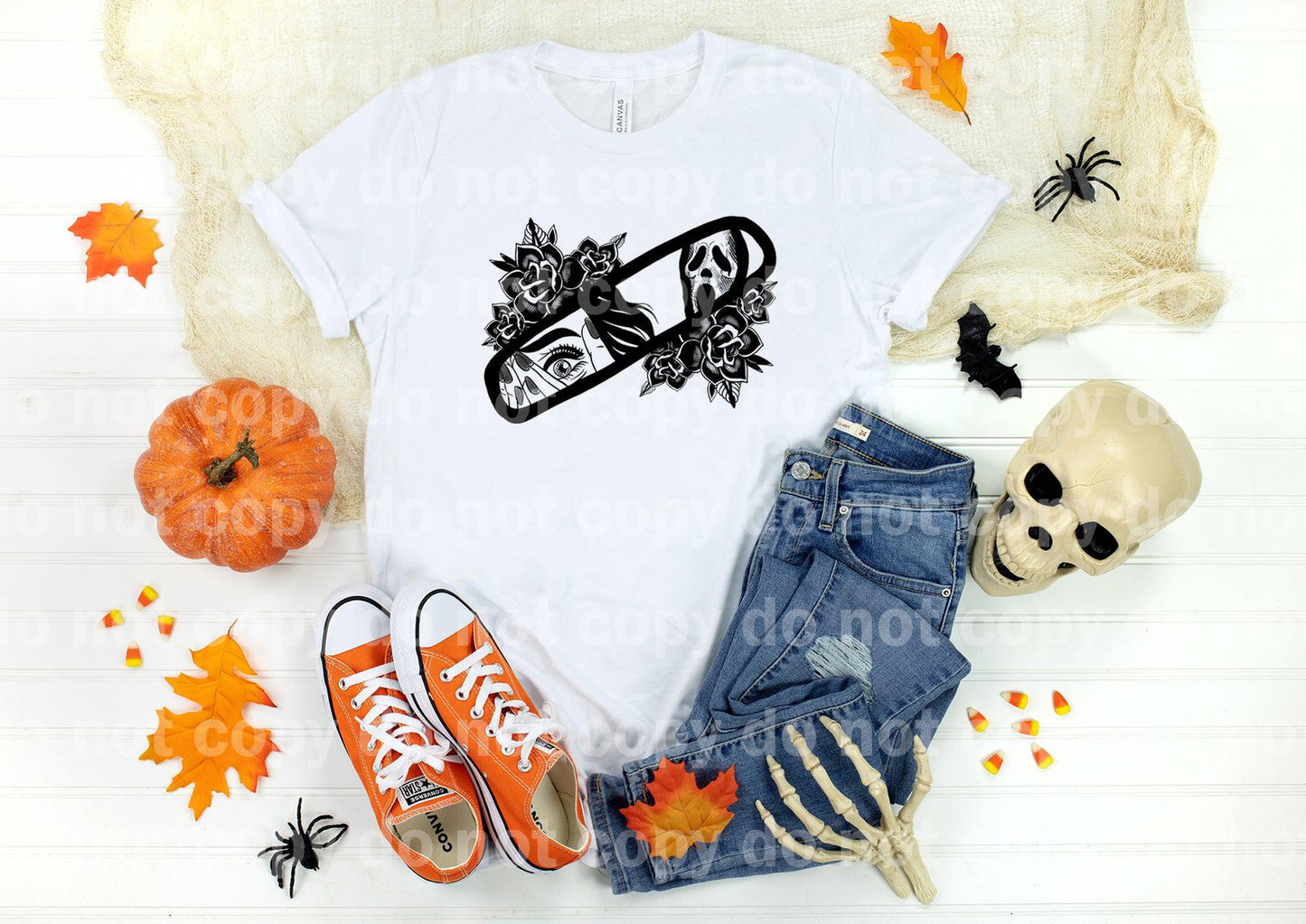 Horror ghost Floral Mirror Black/White Dream Print or Sublimation Print