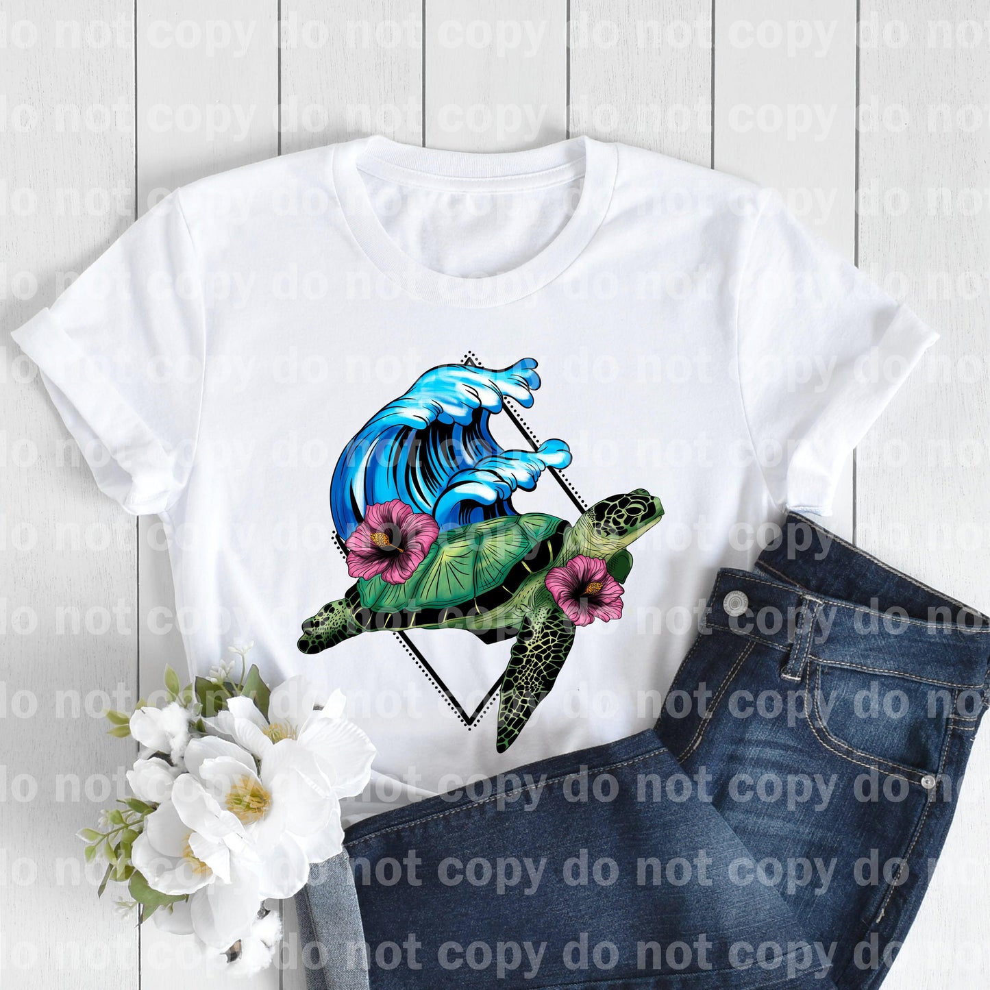 Sea Turtle Wave Full Color/One Color Set Dream Print or Sublimation Print