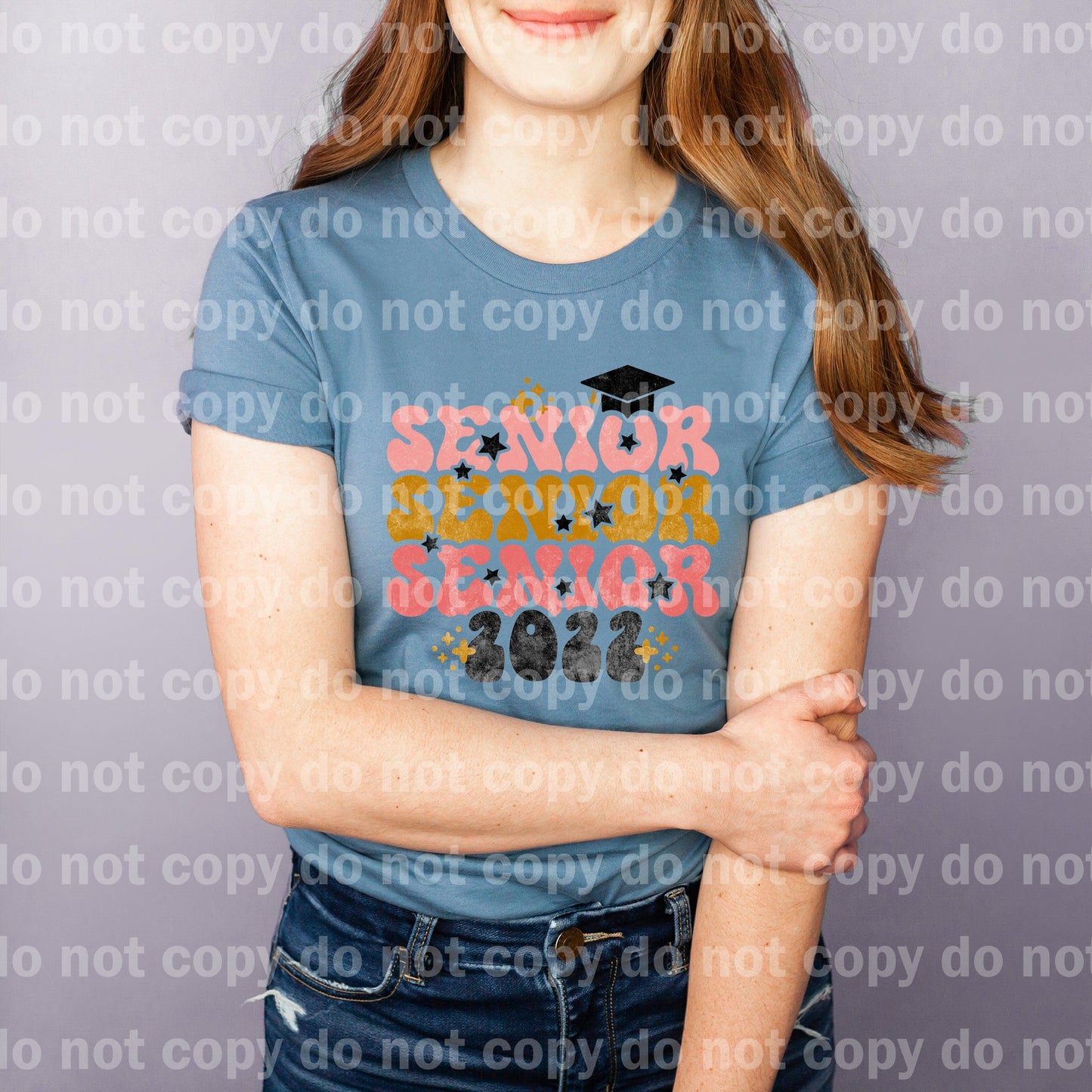 Senior 2022 Word Stacked Pink Gold Dream Print or Sublimation Print