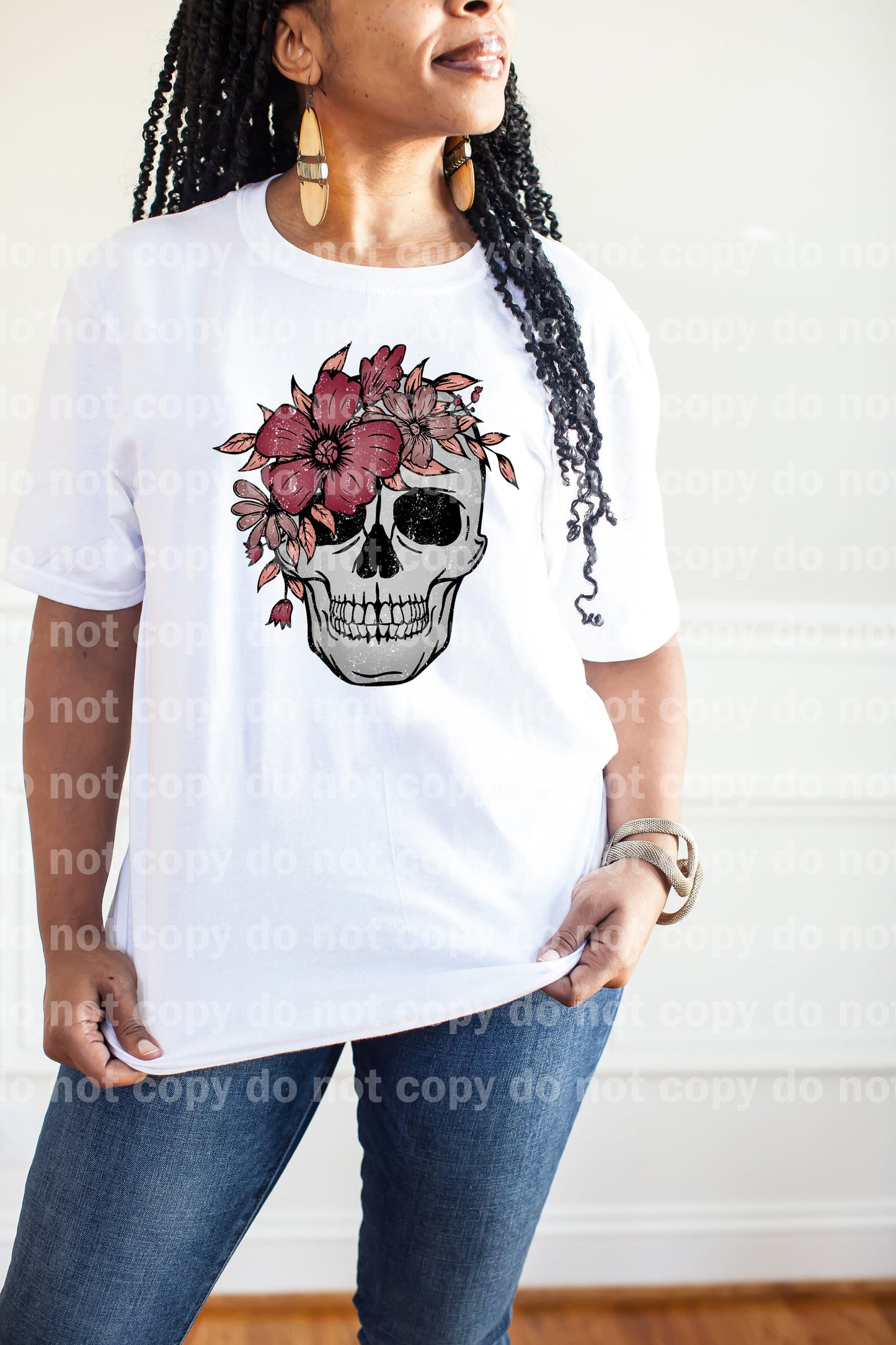 Skellie Flowers Distressed Full Color/One Color Dream Print or Sublimation Print