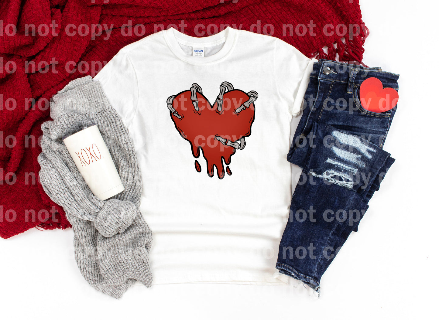 Skellie Hand Holding Heart Full Color/One Color Dream Print or Sublimation Print