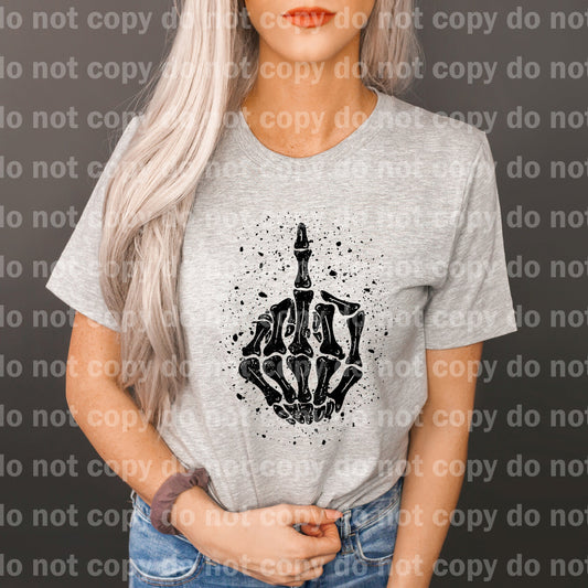 Skellie Hand Middle Finger Distressed/Non Distressed Dream Print or Sublimation Print