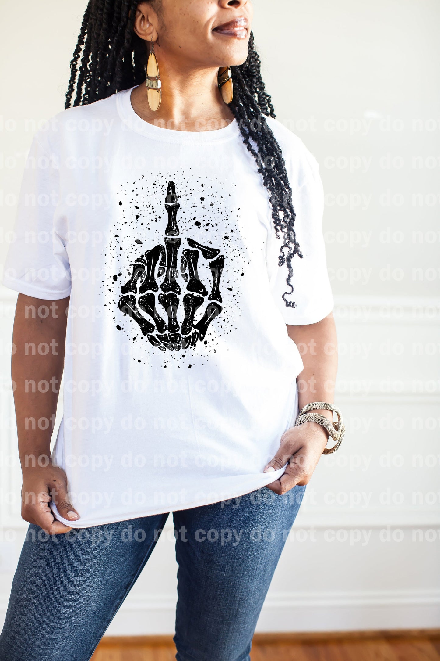 Skellie Hand Middle Finger Distressed/Non Distressed Dream Print or Sublimation Print