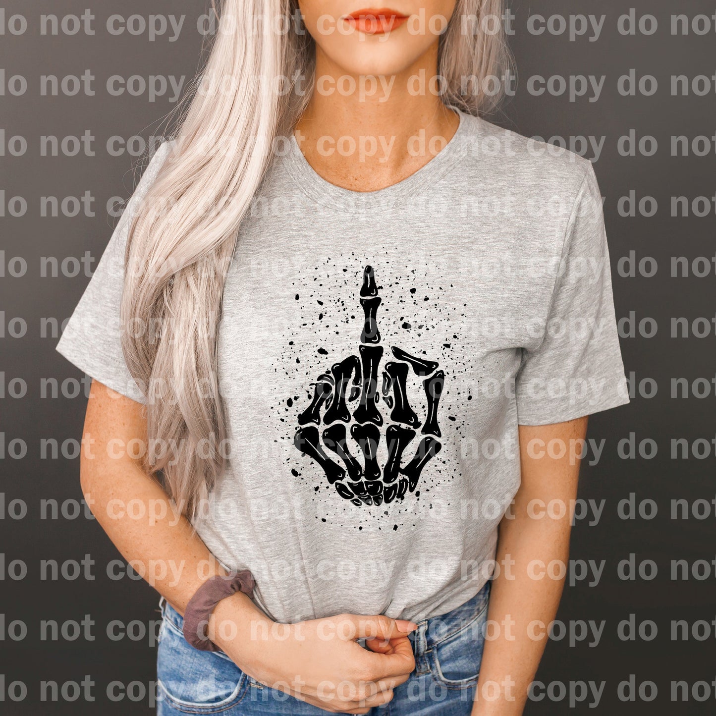 Skellie Hand Middle Finger Distressed/Non Distressed Dream Print or Sublimation Print