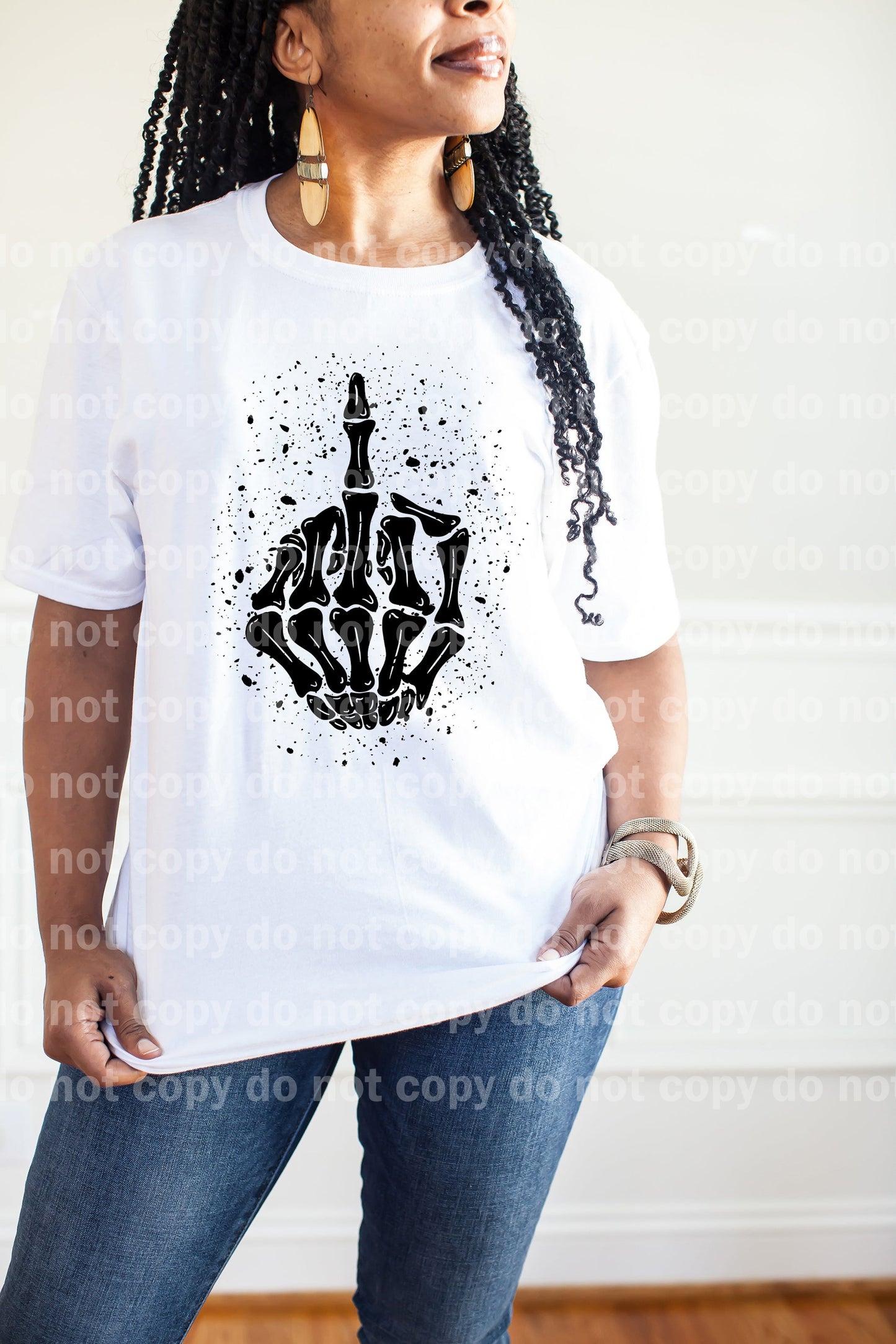 Skellie Hand Middle Finger Distressed/Non Distressed Dream Print or Sublimation Print