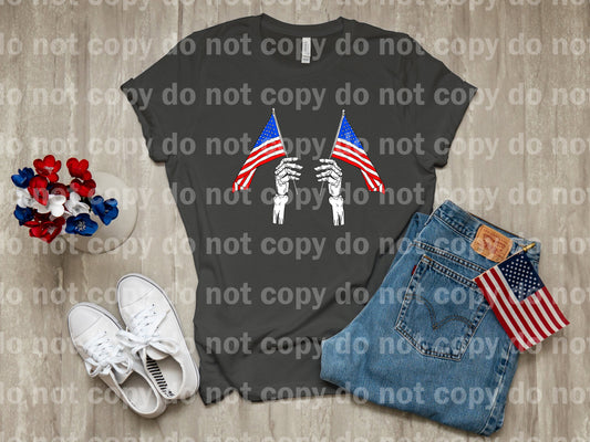 Skellie Hands With Flag Full Color/One Color Dream Print or Sublimation Print