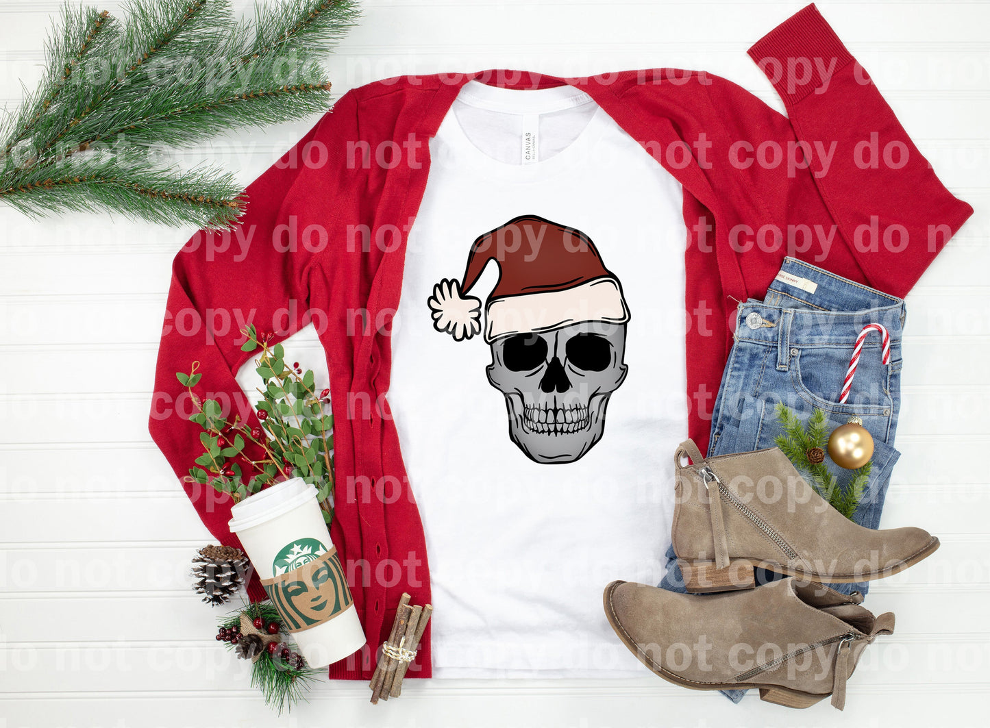 Santa Skellie Full Color/One Color Dream Print or Sublimation Print