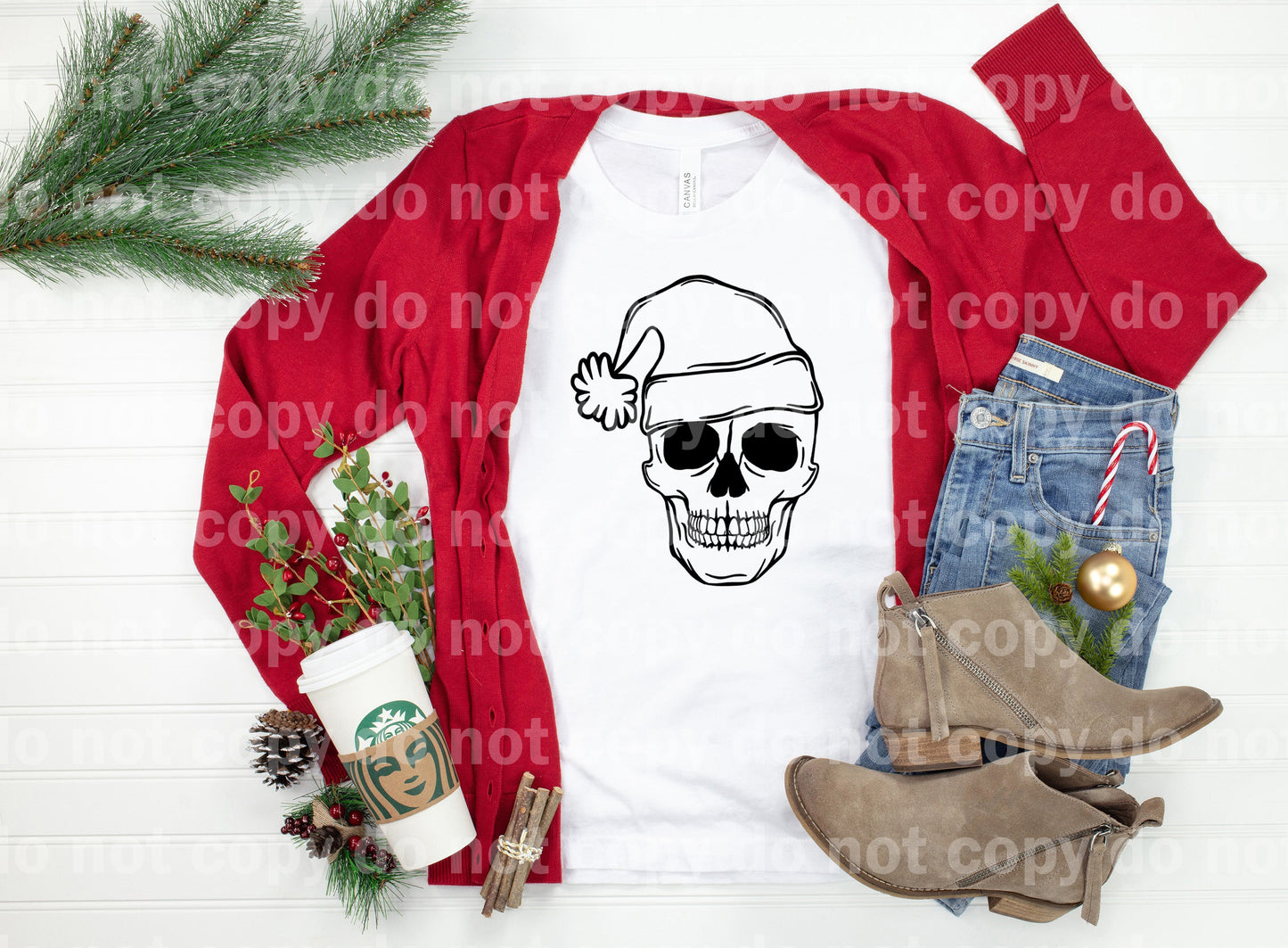 Santa Skellie Full Color/One Color Dream Print or Sublimation Print