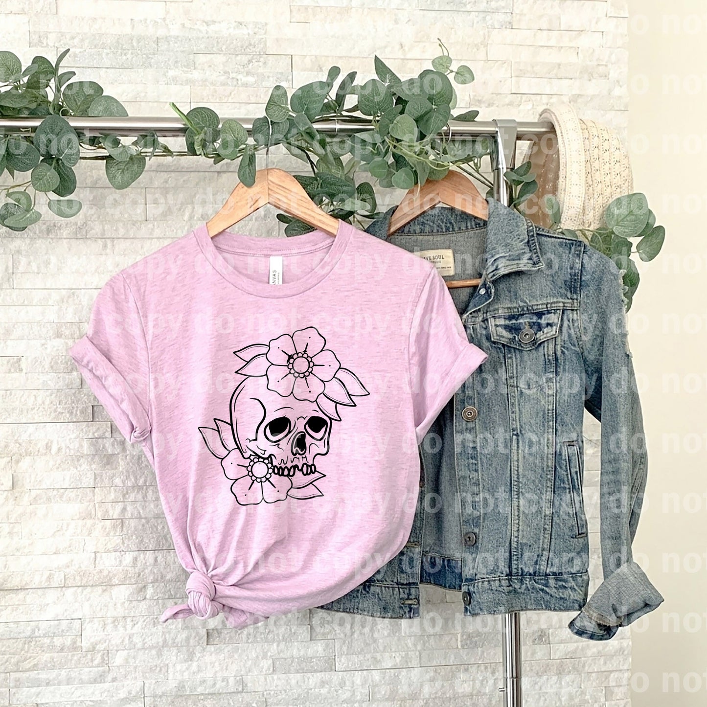 Skellie With Flowers Full Color/One Color Dream Print or Sublimation Print