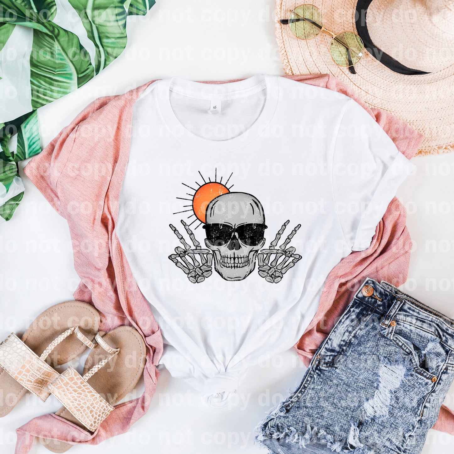 Summer Skellie With Shades Distressed Full Color/One Color Dream Print or Sublimation Print