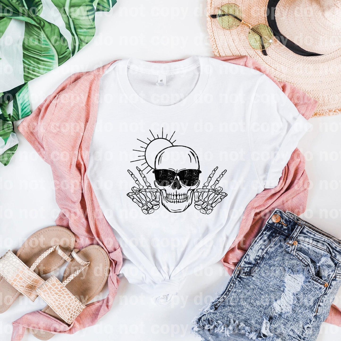 Summer Skellie With Shades Distressed Full Color/One Color Dream Print or Sublimation Print