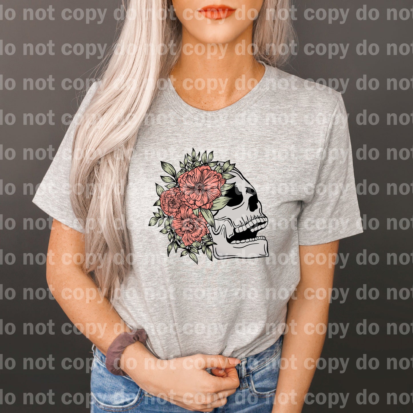 Floral Skull Full Color/One Color Dream Print or Sublimation Print