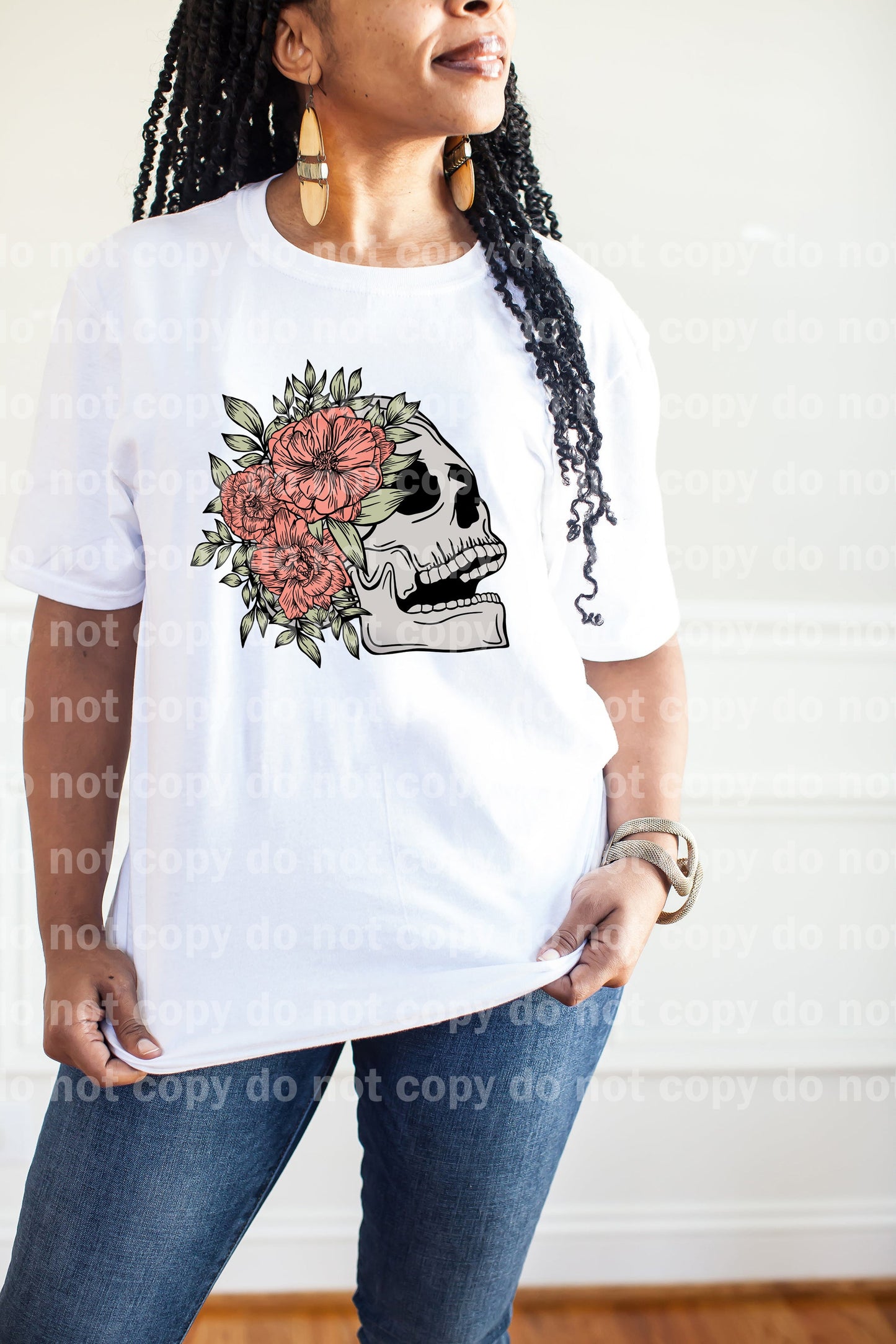Floral Skull Full Color/One Color Dream Print or Sublimation Print
