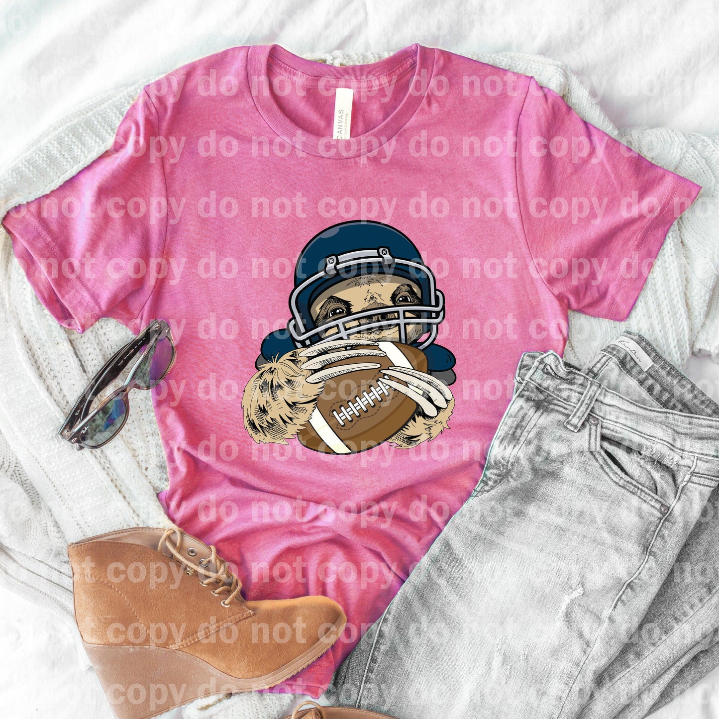 Sloth Football Navy Blue Dream print transfer