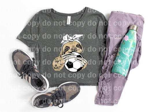 Sloth Soccer Girl Dream print transfer