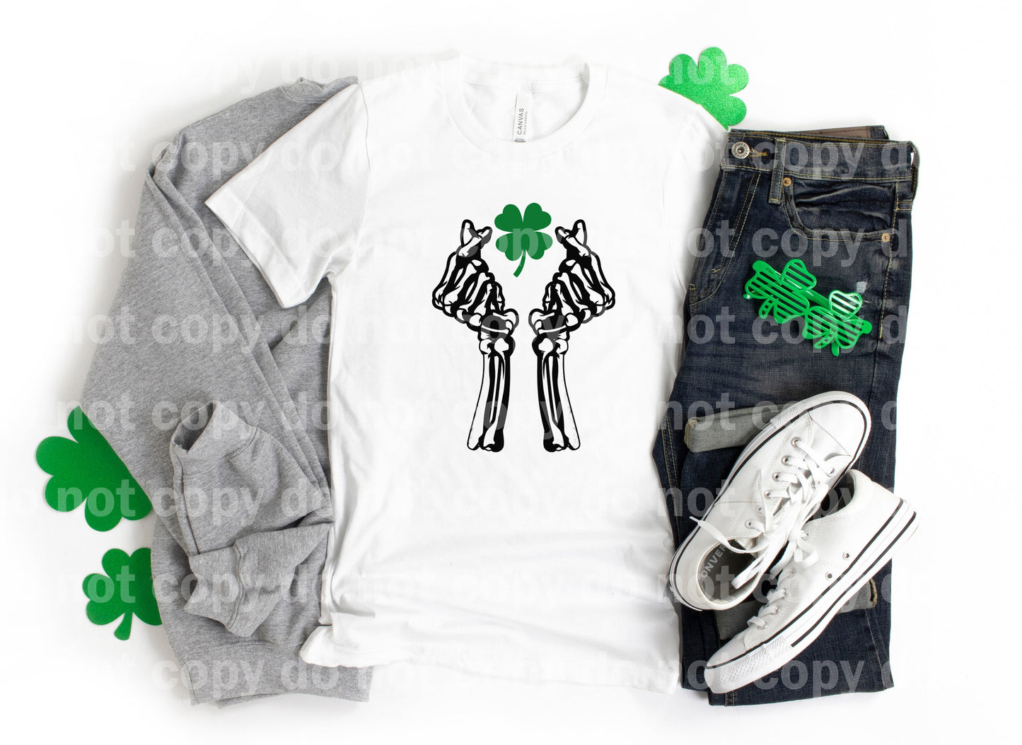 Skeleton Snap Shamrock Dream Print or Sublimation Print