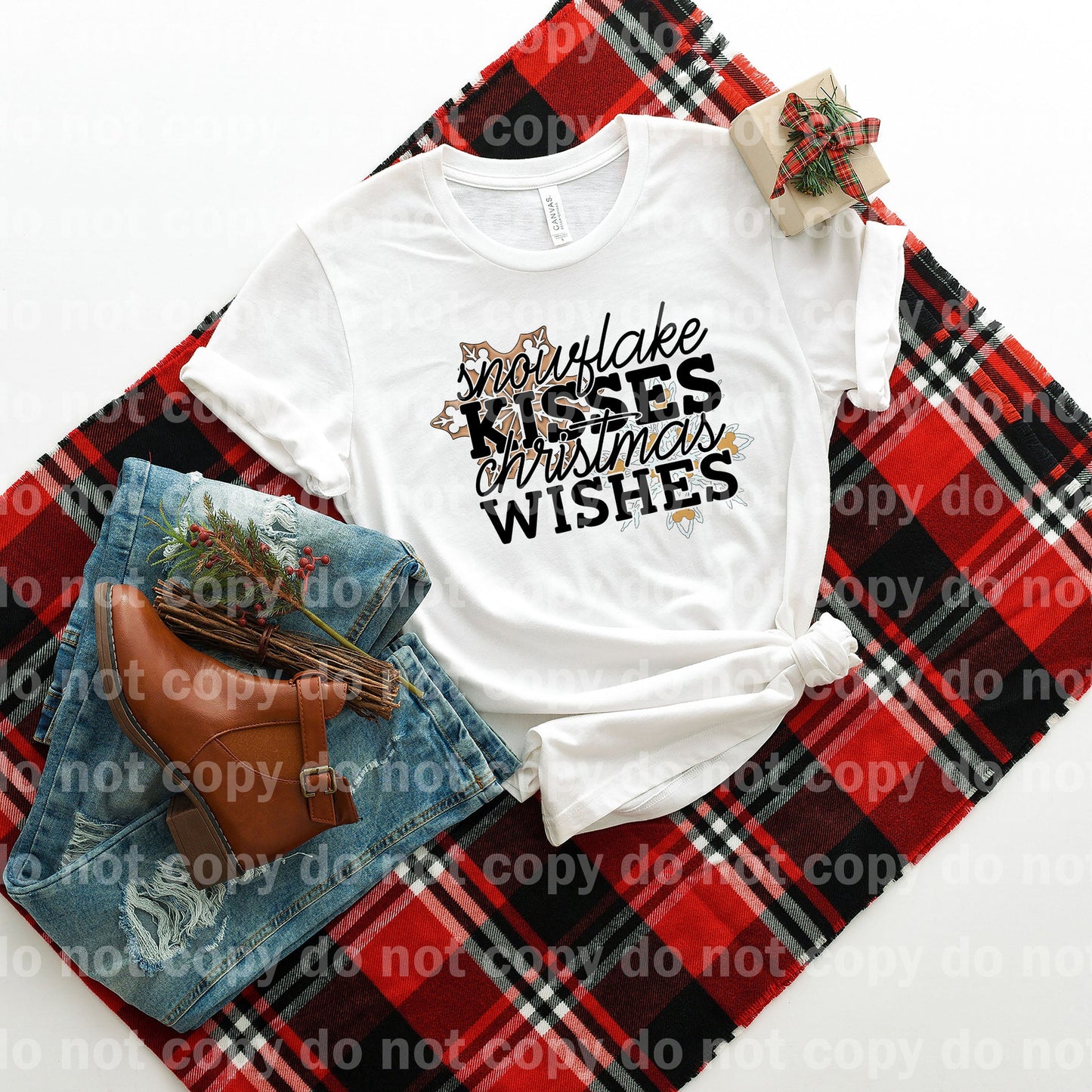 Snowflake Kisses Christmas Wishes Dream Print or Sublimation Print