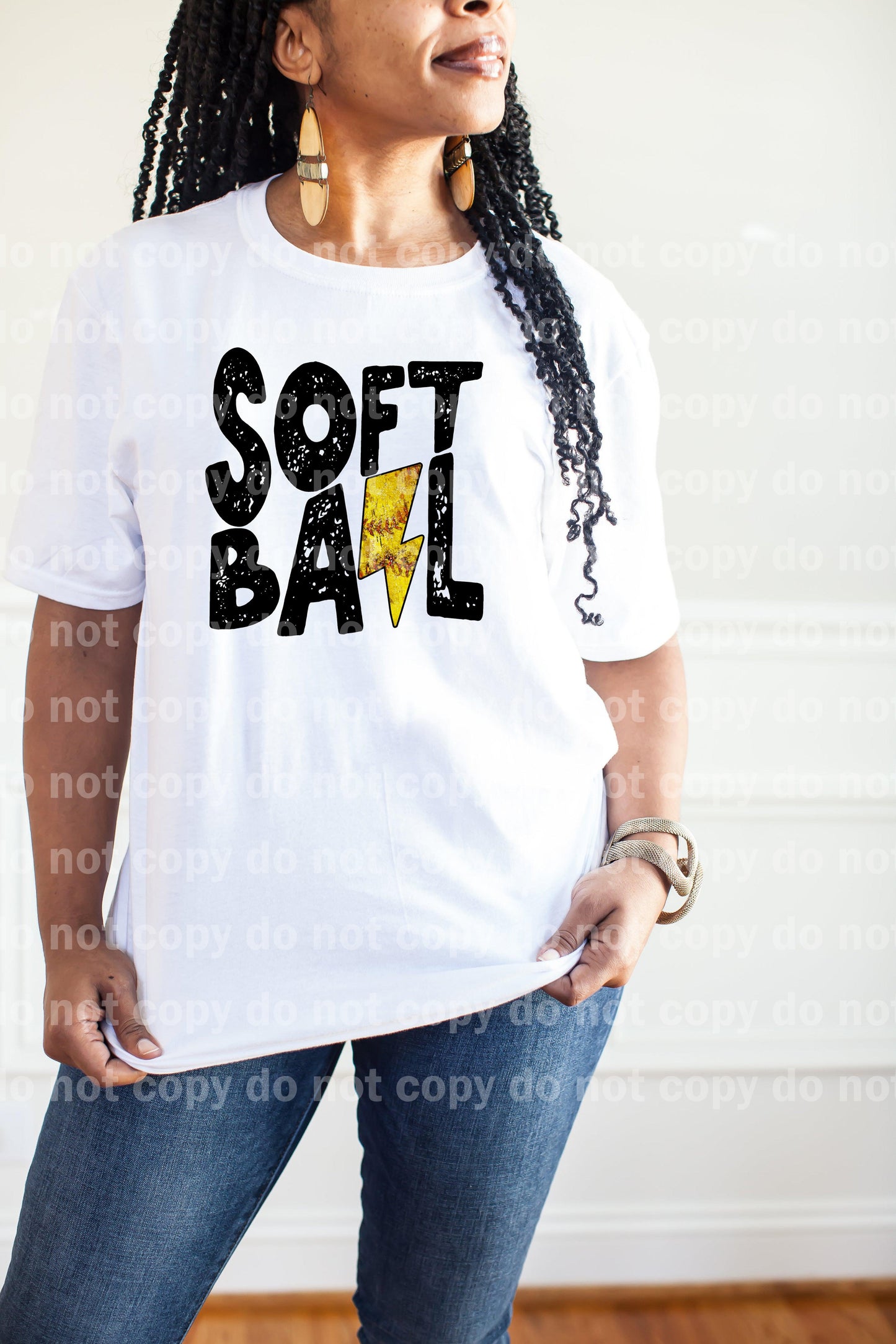 Softball Lightning Bolt Black Dream Print or Sublimation Print