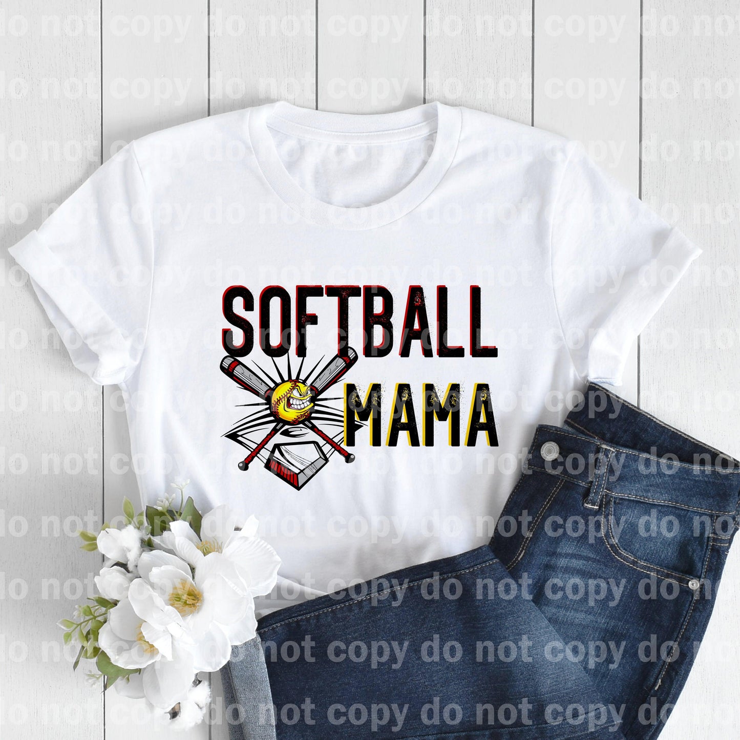 Softball Mama Yellow Black Dream Print or Sublimation Print