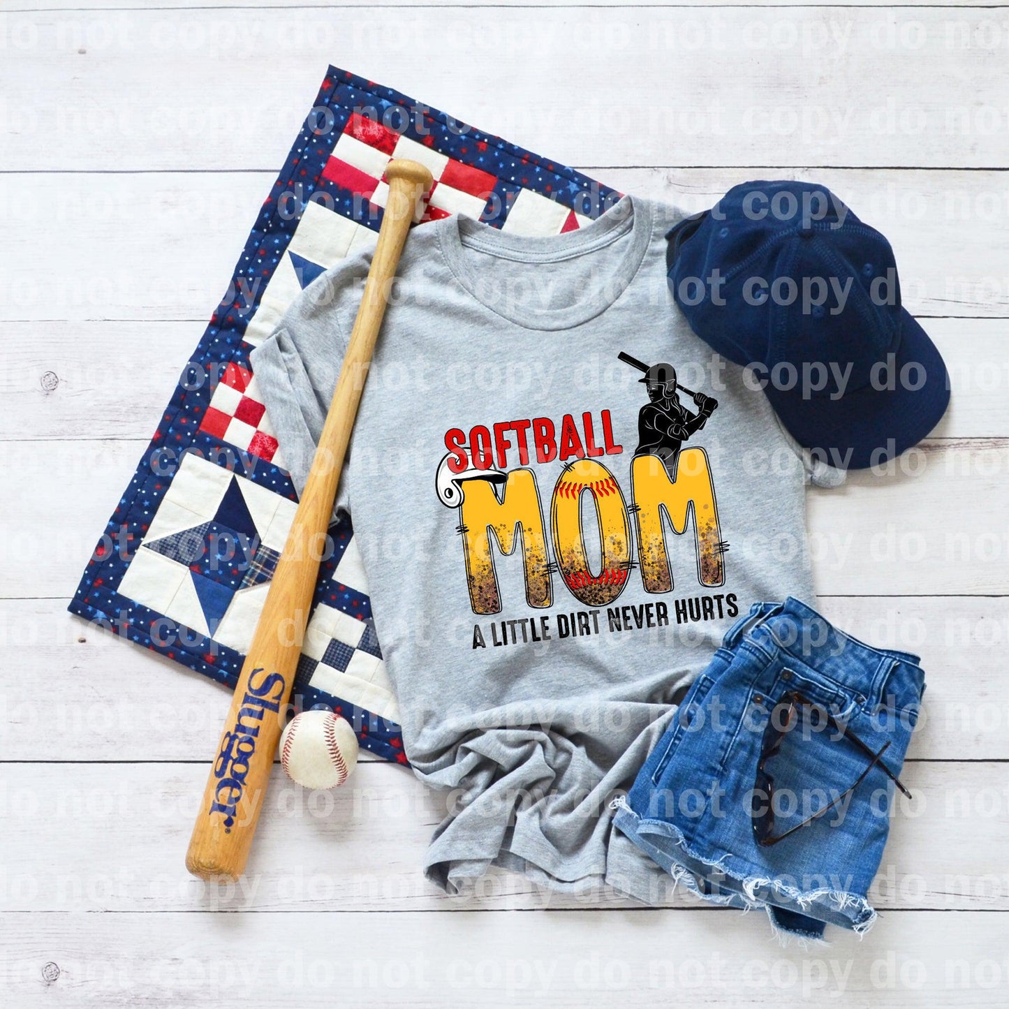 Softball Mom A Little Dirt Never Hurts Dream Print or Sublimation Print