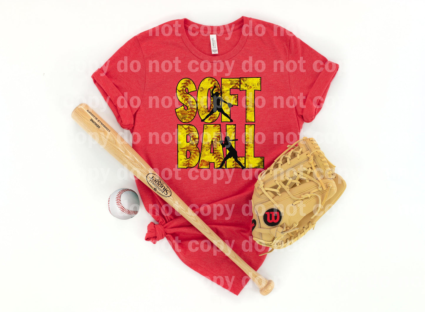 Softball Word Art Yellow Dream Print or Sublimation Print