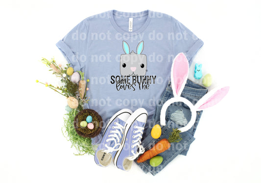 Some Bunny Loves Me Blue Distressed Dream Print or Sublimation Print