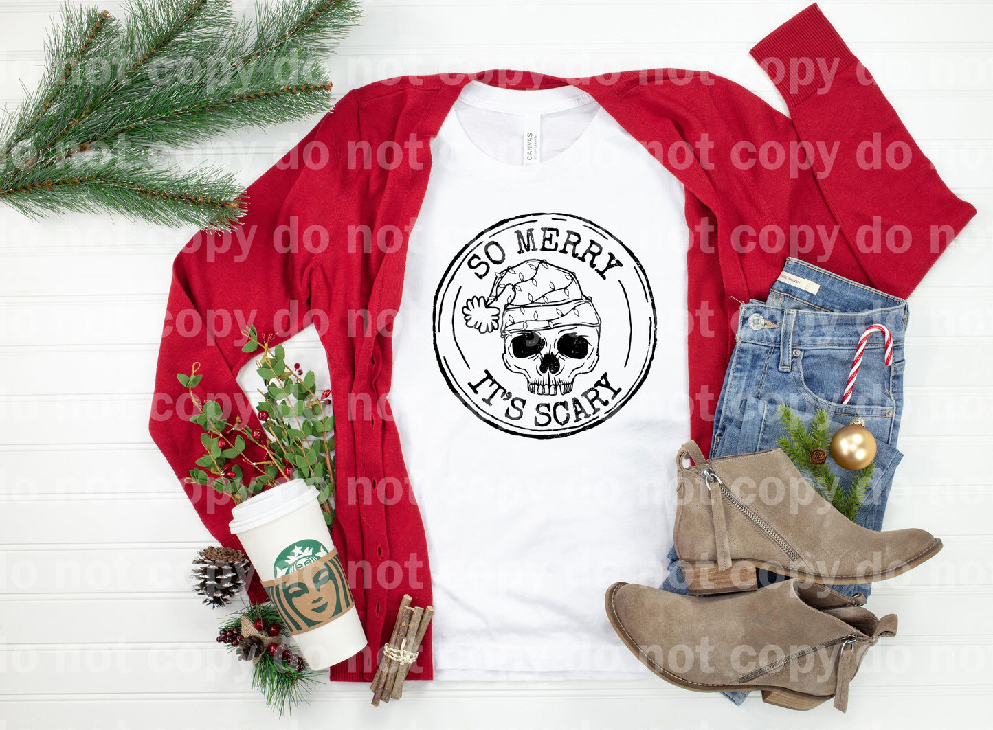 So Merry It's Scary Distressed Full Color/One Color Dream Print o Impresión por sublimación
