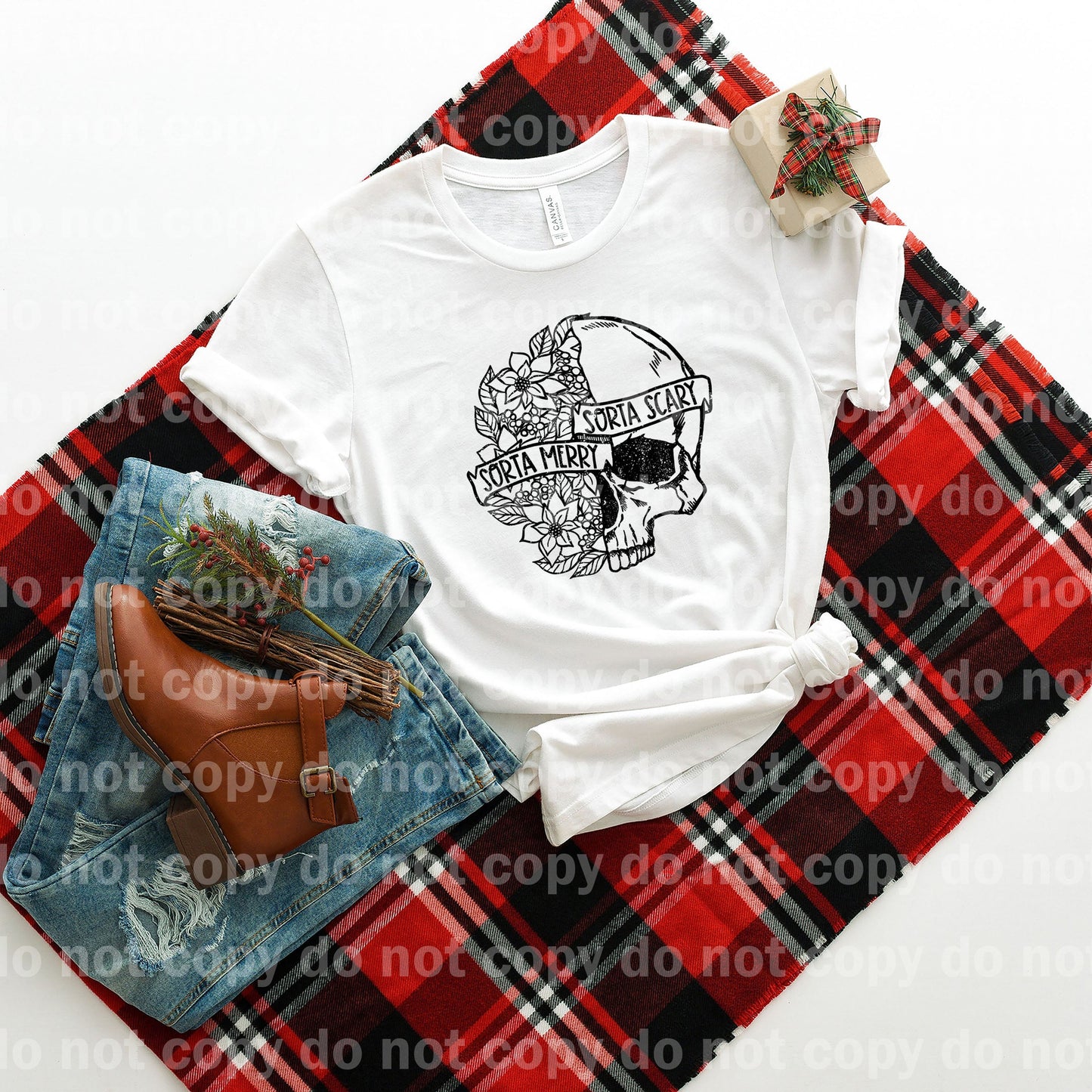 Sorta Merry Sorta Scary Distressed Full Color/One Color Dream Print or Sublimation Print