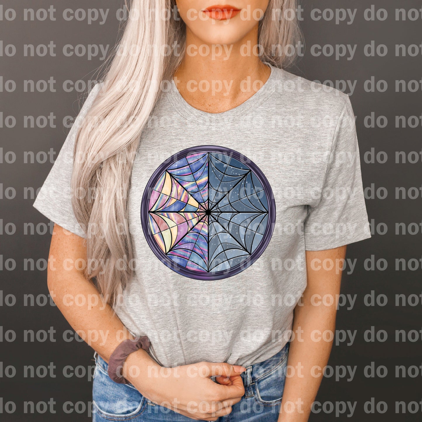 Split Spiderweb Stained Glass Window Dream Print or Sublimation Print