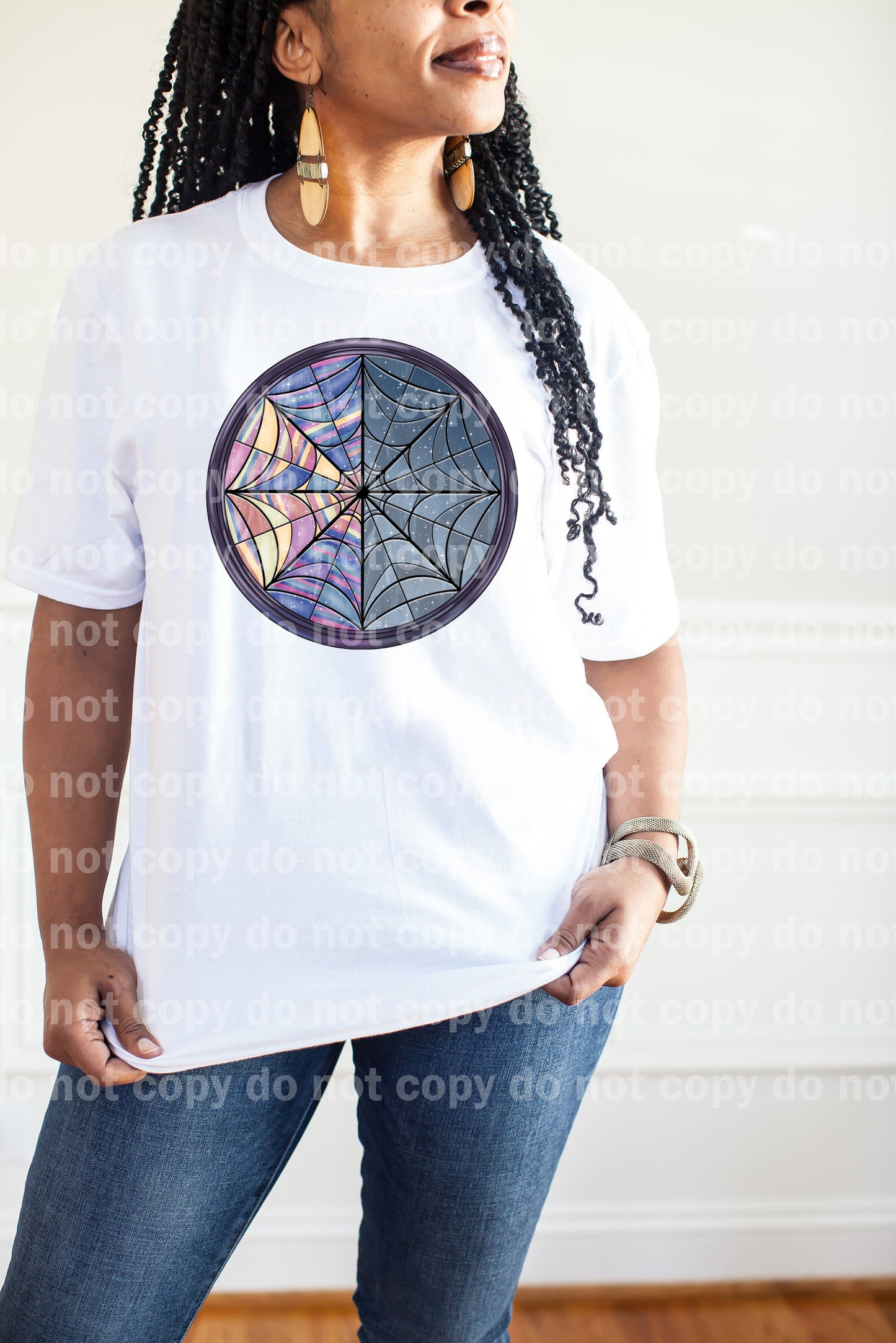 Split Spiderweb Stained Glass Window Dream Print or Sublimation Print