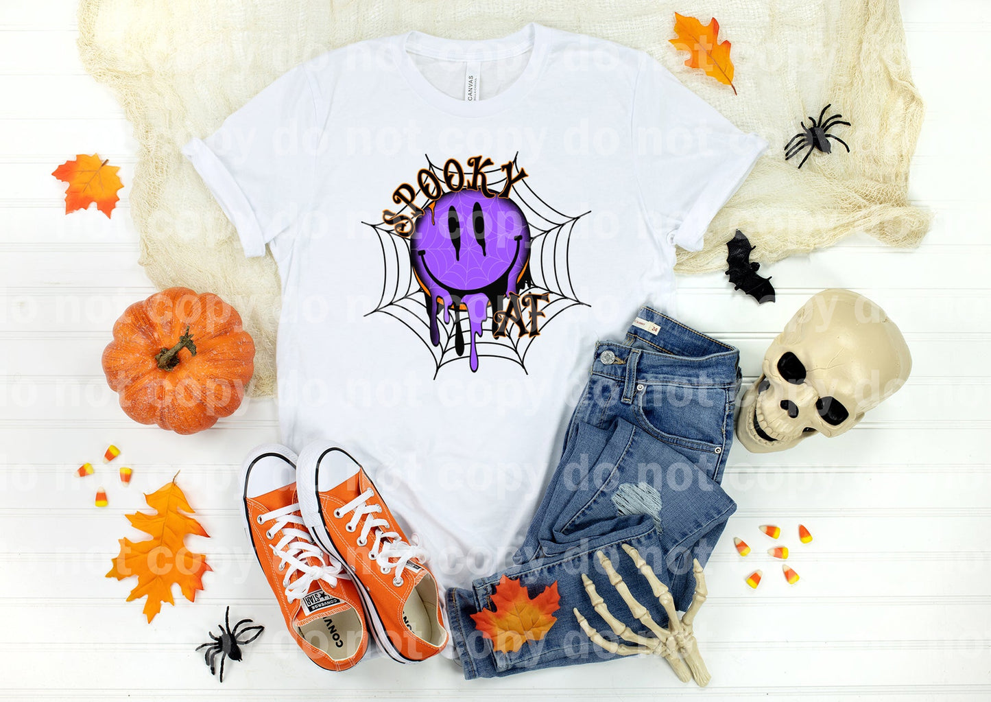 Spooky AF Drippy Smiley Spider Web Dream Print or Sublimation Print