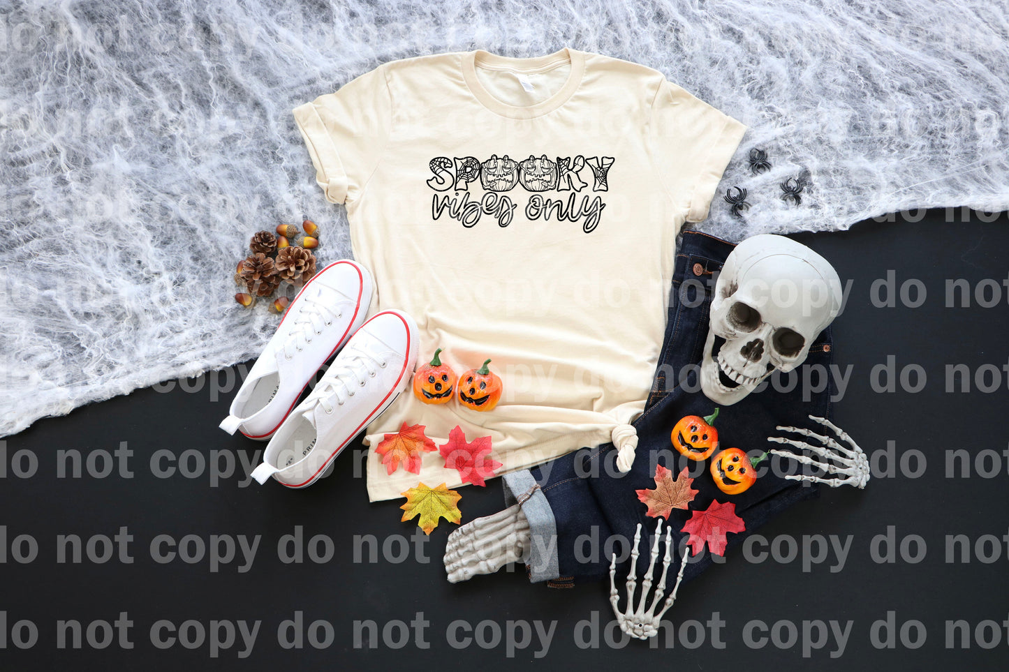 Spooky Vibes Only Pumpkin Distressed Full Color/One Color Dream Print or Sublimation Print