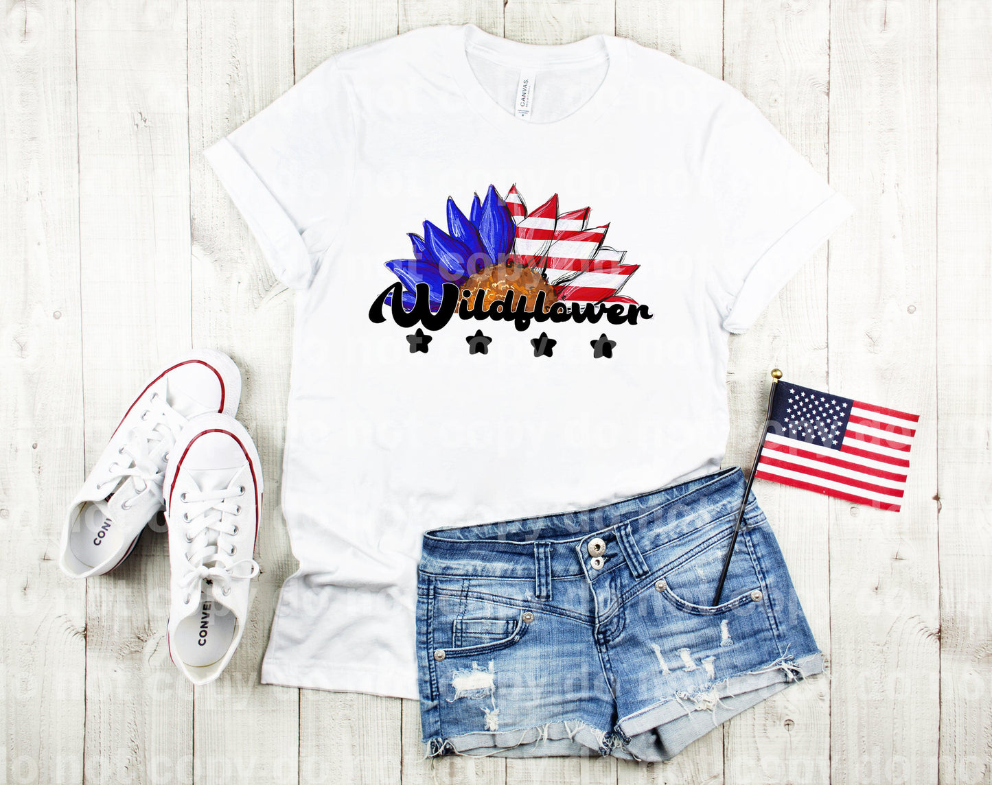 Wildflower Red White Blue Dream Print or Sublimation Print