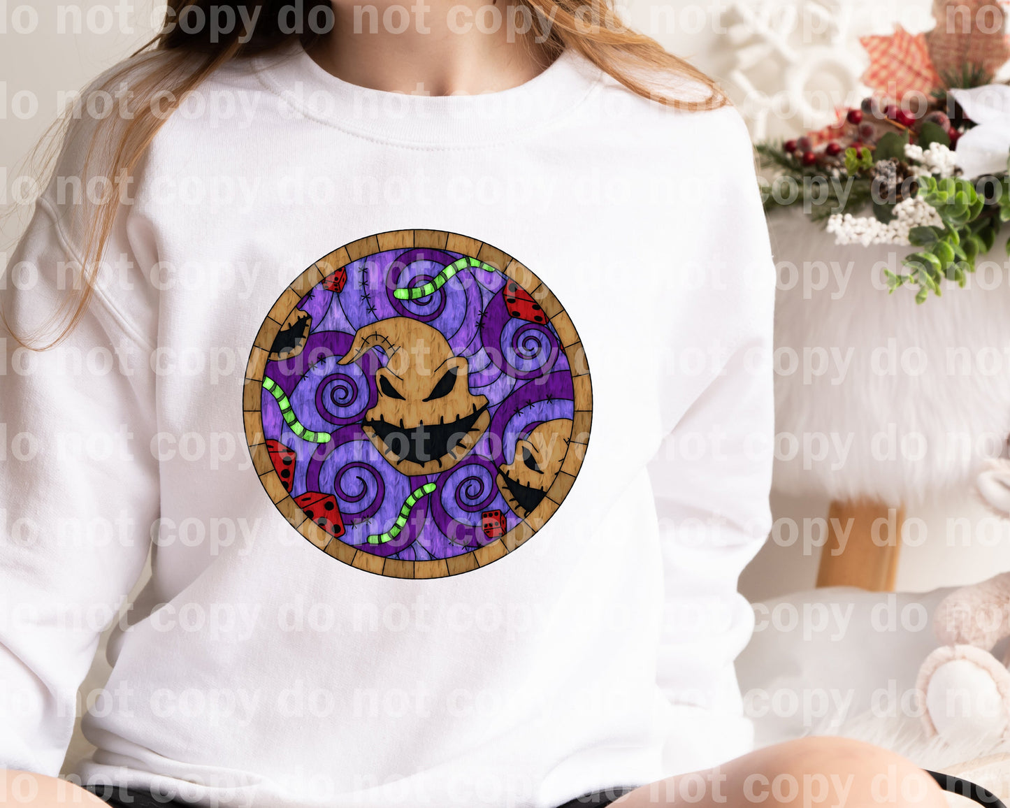 Stained Glass Nightmare Oogie Round Dream Print or Sublimation Print