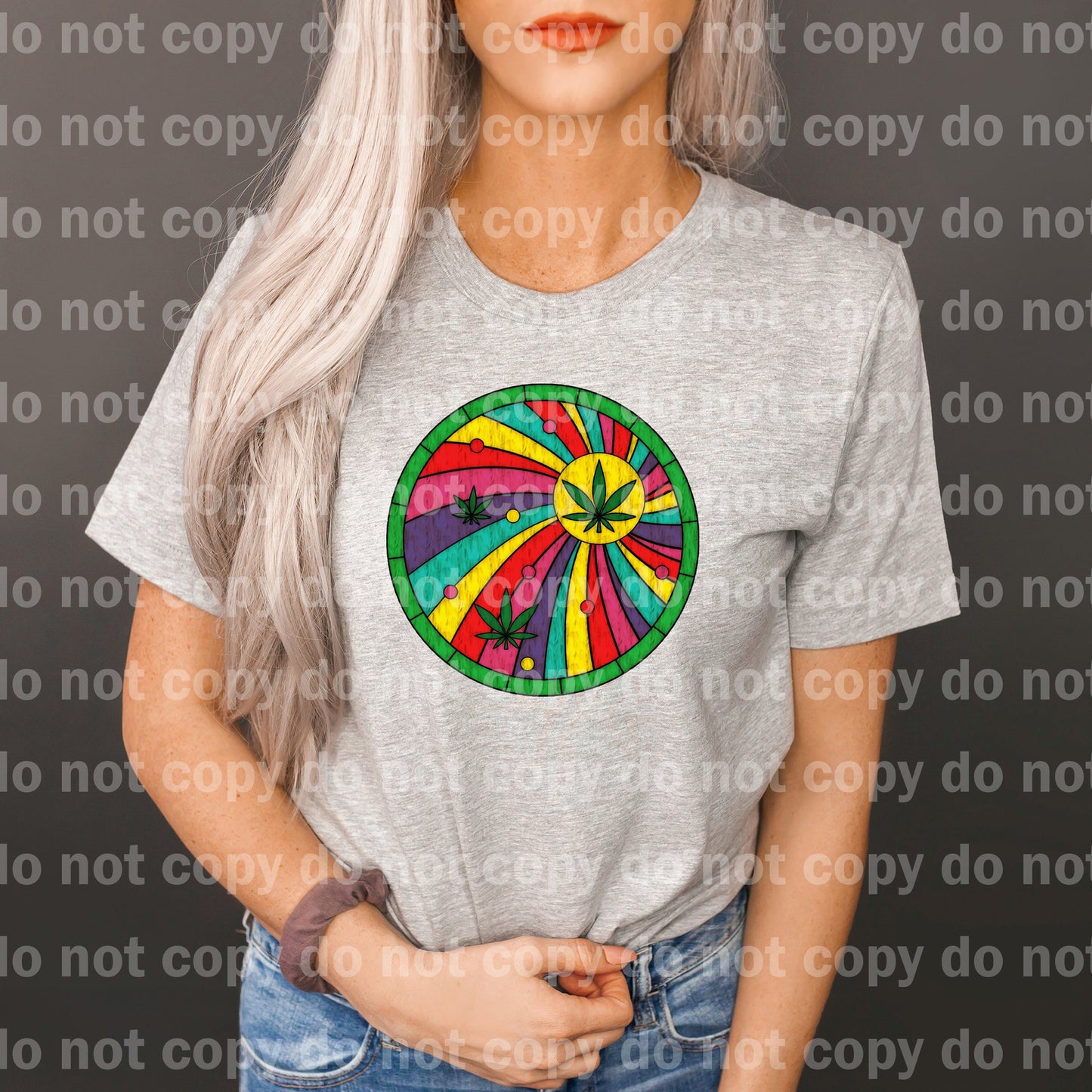Stained Glass Weed Retro Round Dream Print or Sublimation Print