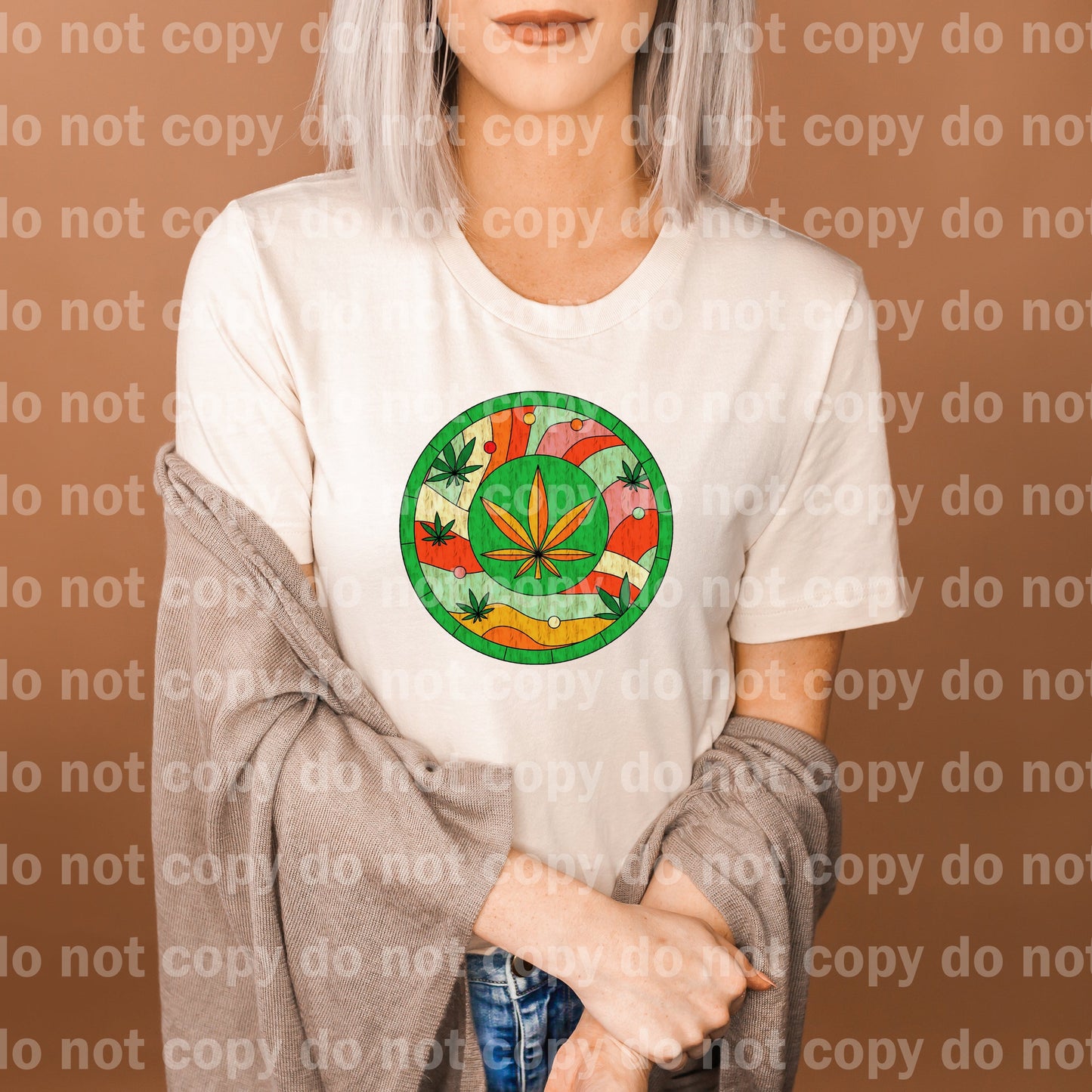 Stained Glass Weed Round Dream Print or Sublimation Print