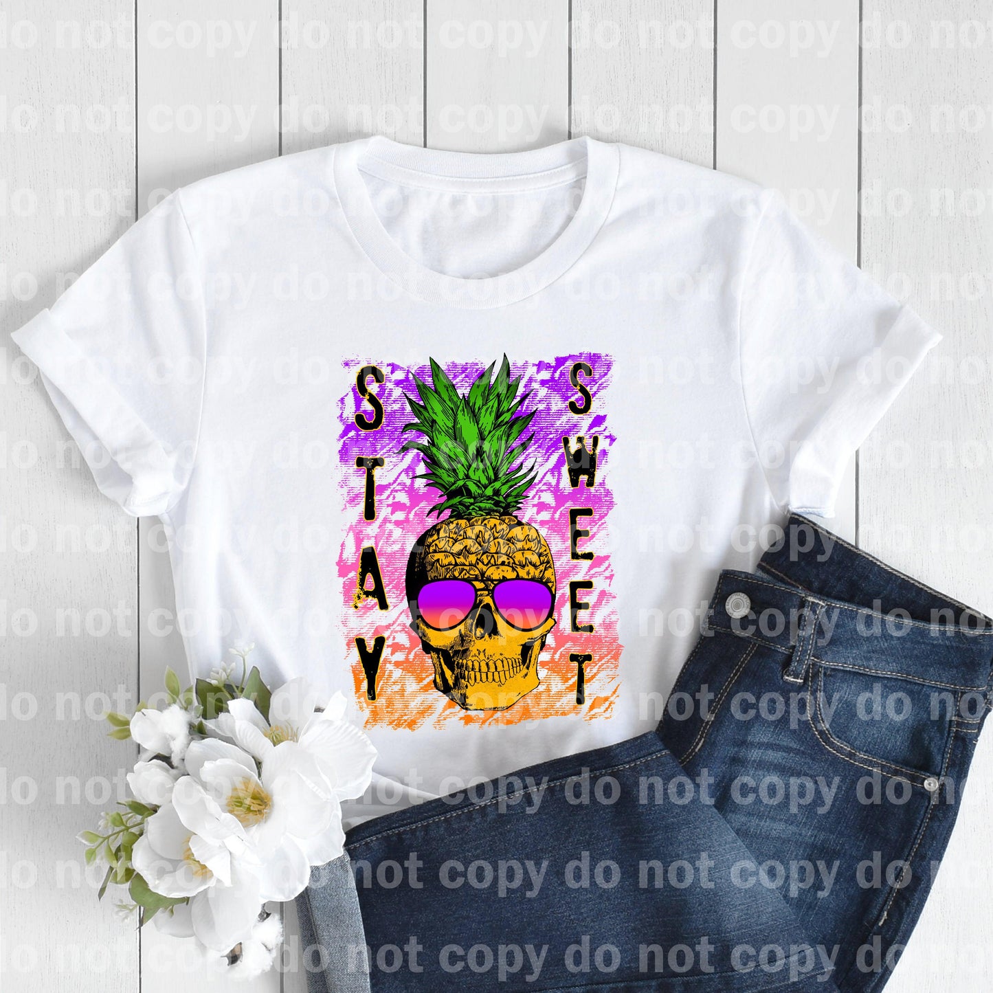 Stay Sweet Skull Pineapple Dream Print or Sublimation Print