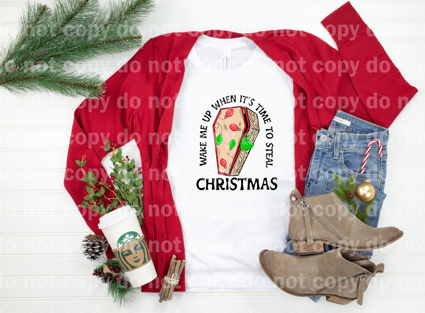 Wake Me Up When It's Time To Steal Christmas Curve Dream Print or Sublimation Print