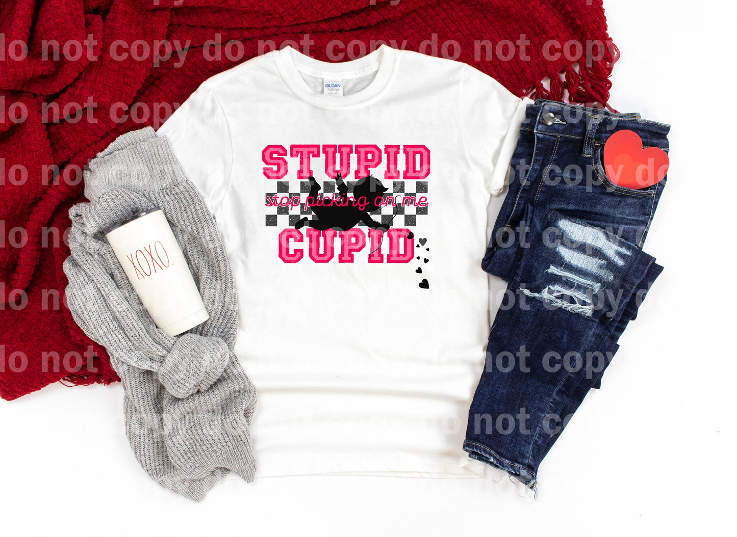 Stupid Stop Picking On Me Cupid Distressed Dream Print or Sublimation Print