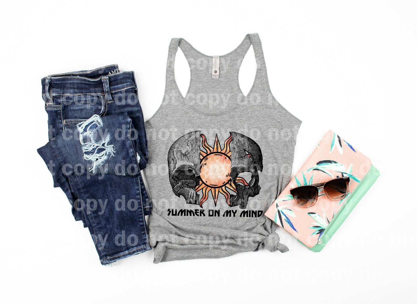 Summer On My Mind Sun Skull Dream Print or Sublimation Print