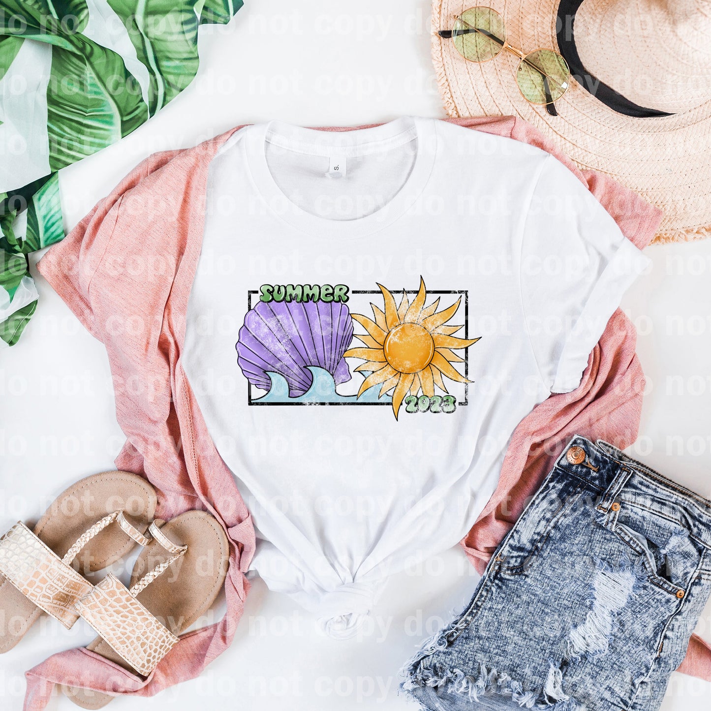 Summer 2023 Seashell Sun Distressed Dream Print or Sublimation Print