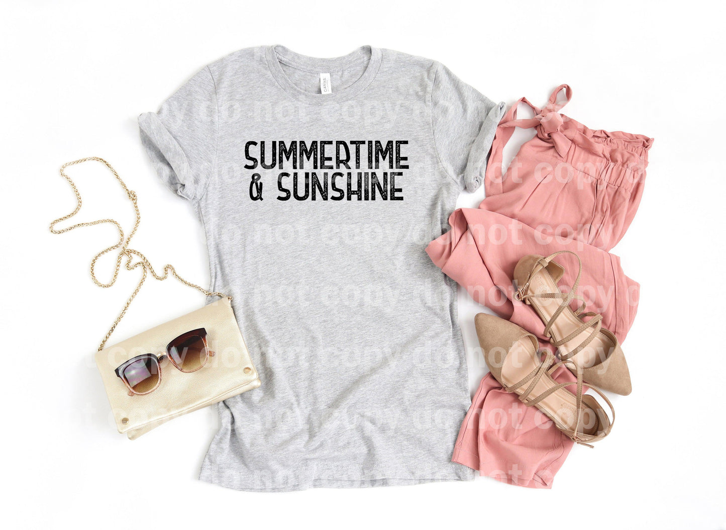 Summer Time And Sunshine Typography Full Color/One Color Dream Print or Sublimation Print