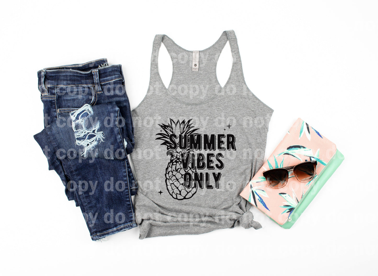 Summer Vibes Only Pineapple Full Color/One Color Dream Print or Sublimation Print