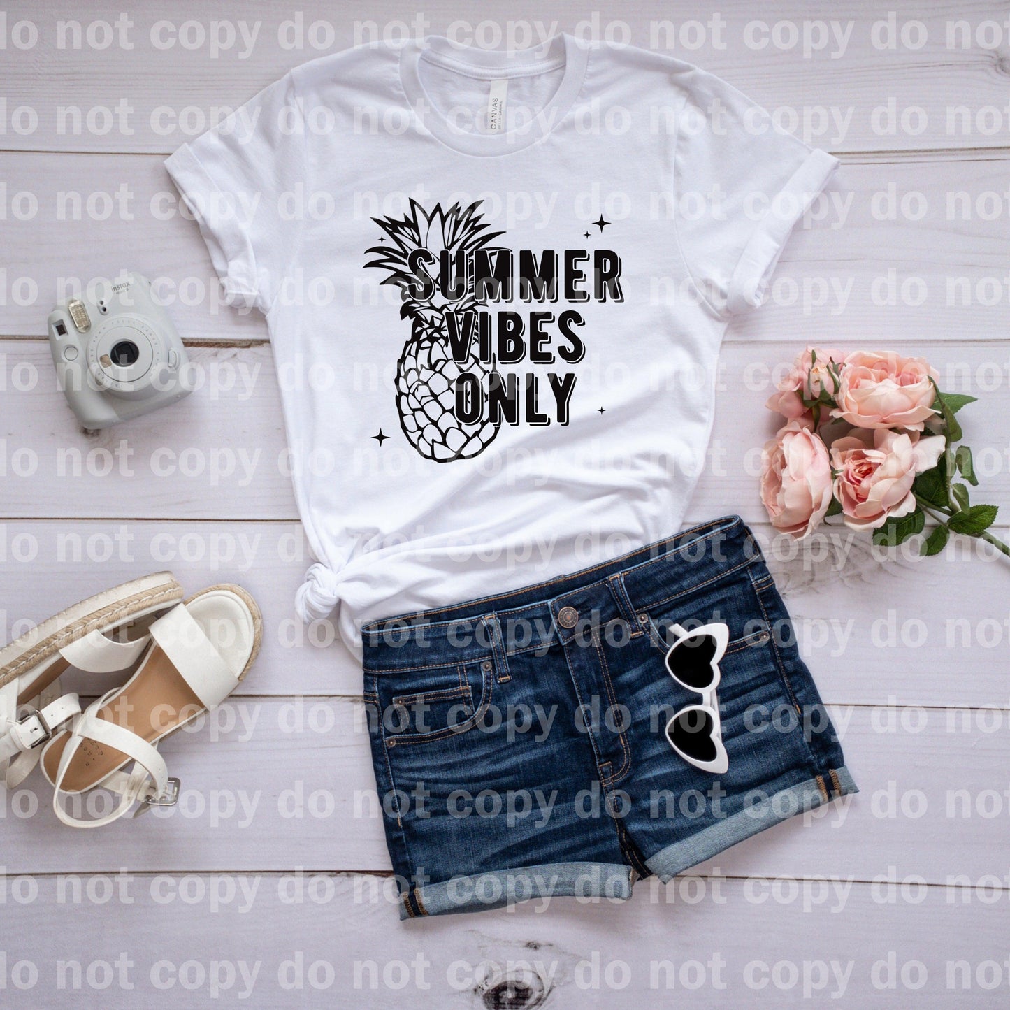 Summer Vibes Only Pineapple Full Color/One Color Dream Print or Sublimation Print