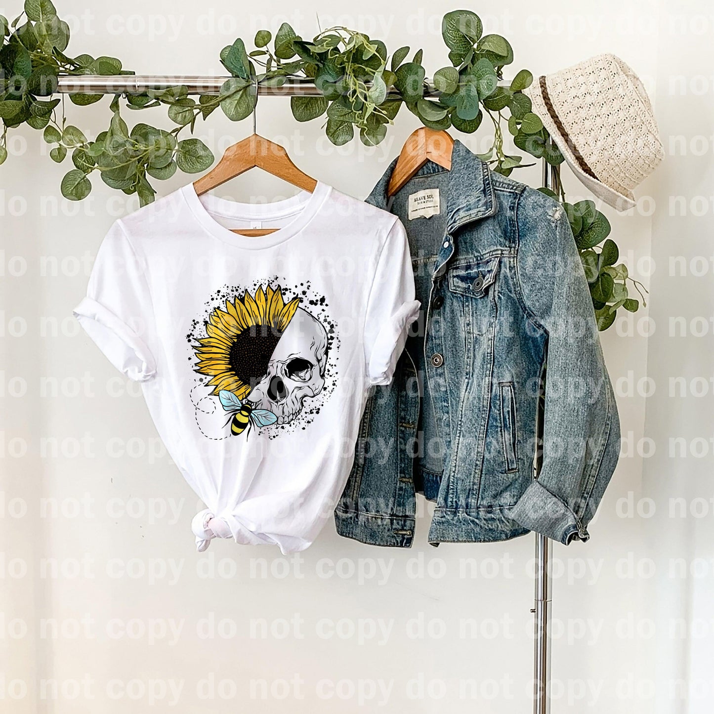 Sunflower Bee Skull Dream Print or Sublimation Print