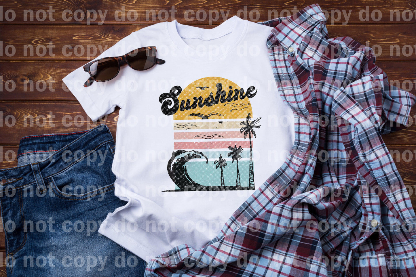 Sunshine Beach Wave Distressed Dream Print or Sublimation Print