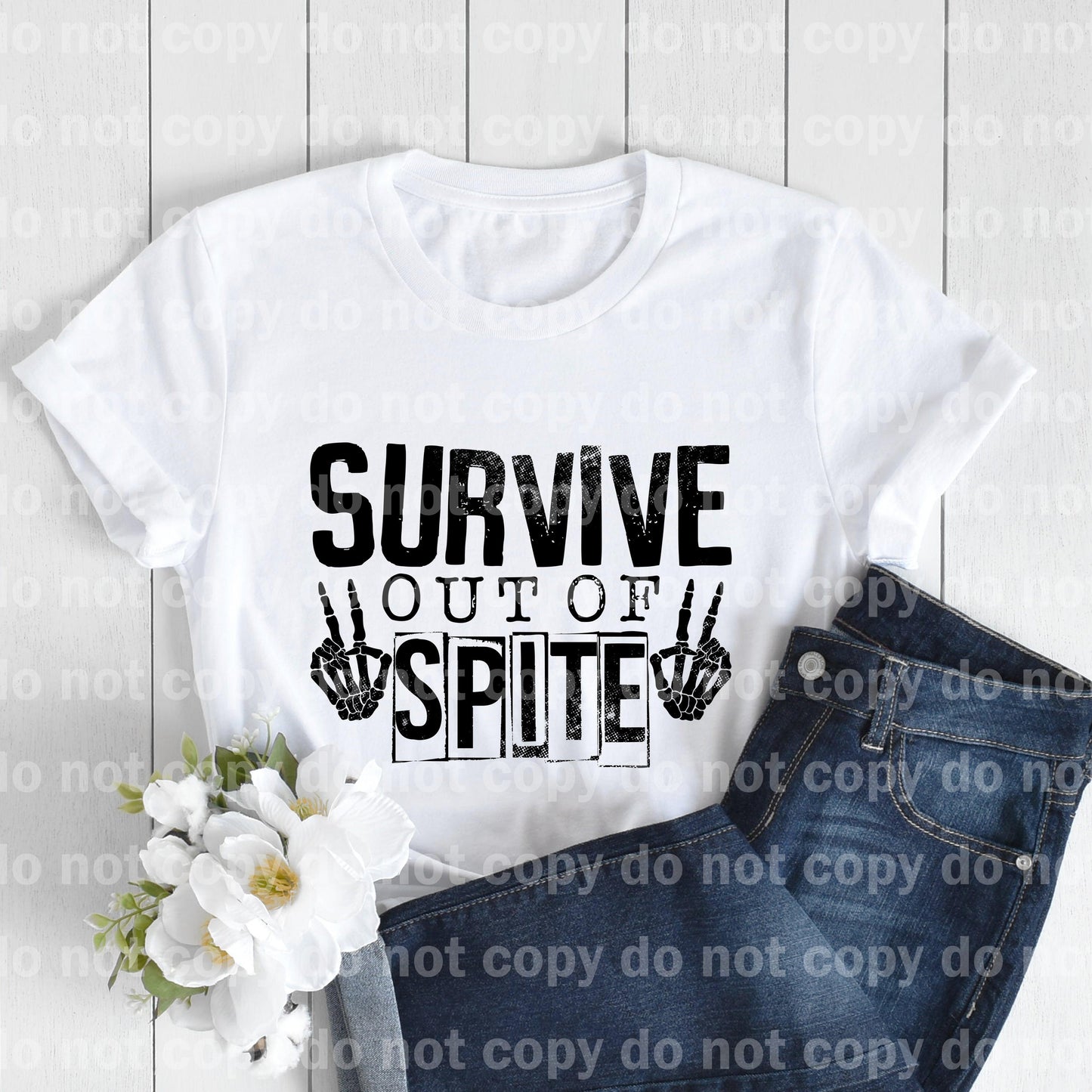 Survive Out Of Spite Skellie Peace Sign Dream Print or Sublimation Print