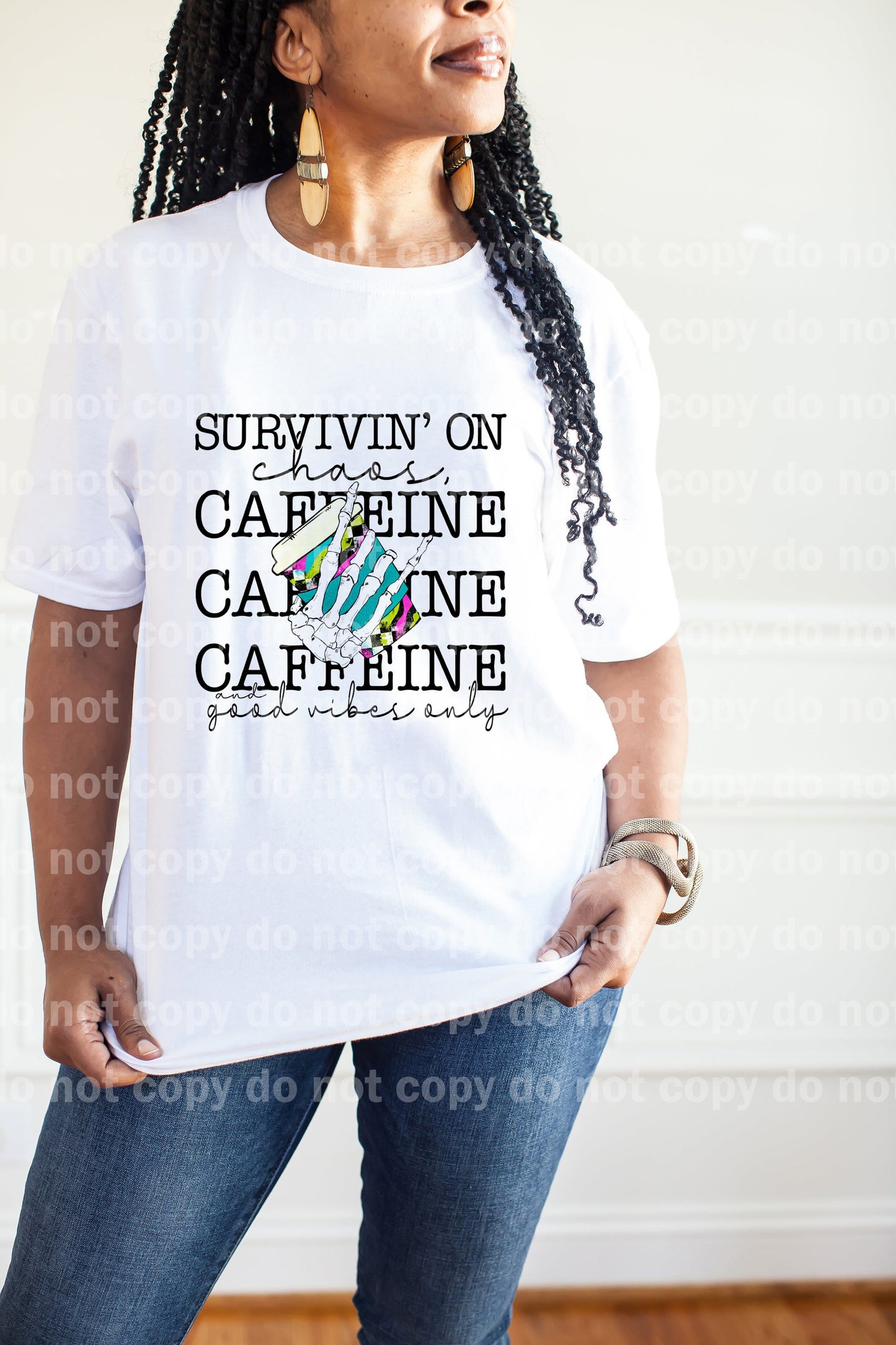 Survivin On Chaos Caffeine And Good Vibes Only Dream Print or Sublimation Print