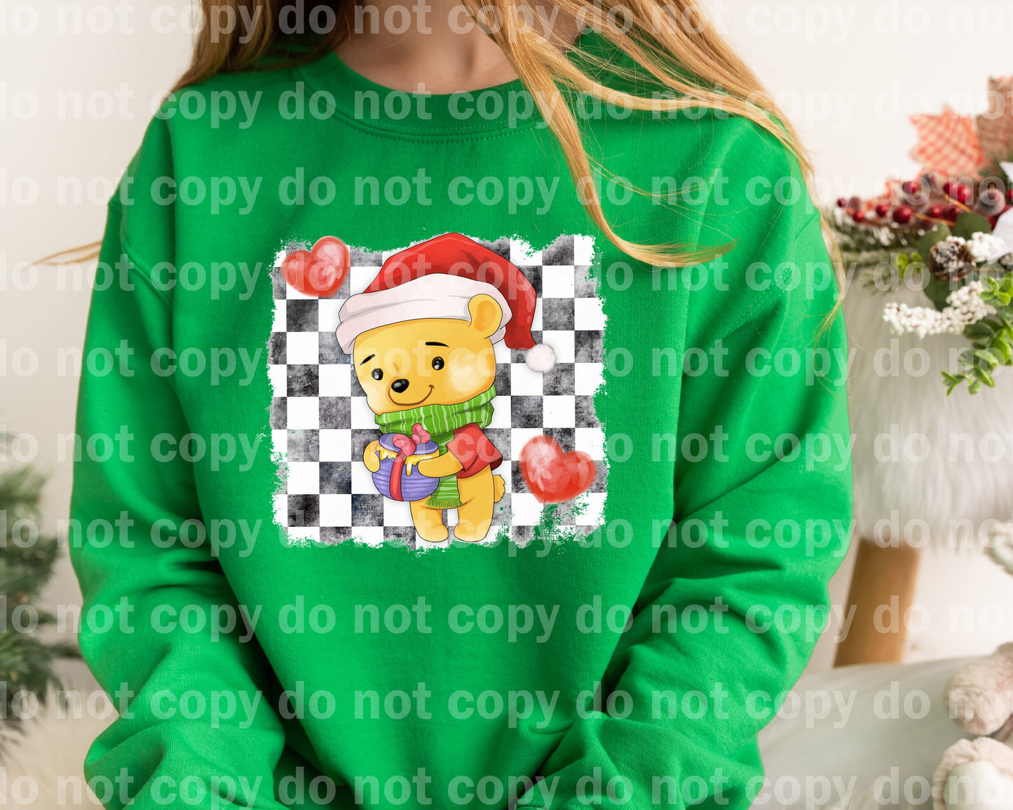 Teddy Bear Checkered Dream Print or Sublimation Print